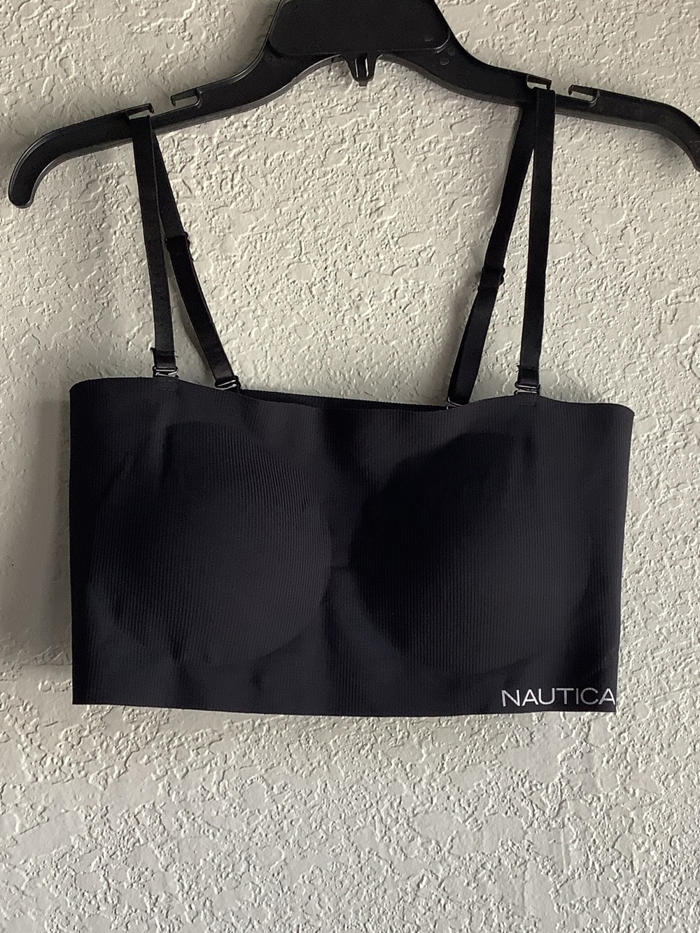 Nautica Black Seamless Longline Bandeau with Removable Straps